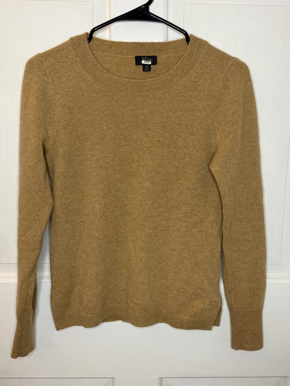 J.Crew 100% Cashmere Knit Pullover Sweater Crewneck Tan Womens XS K1313